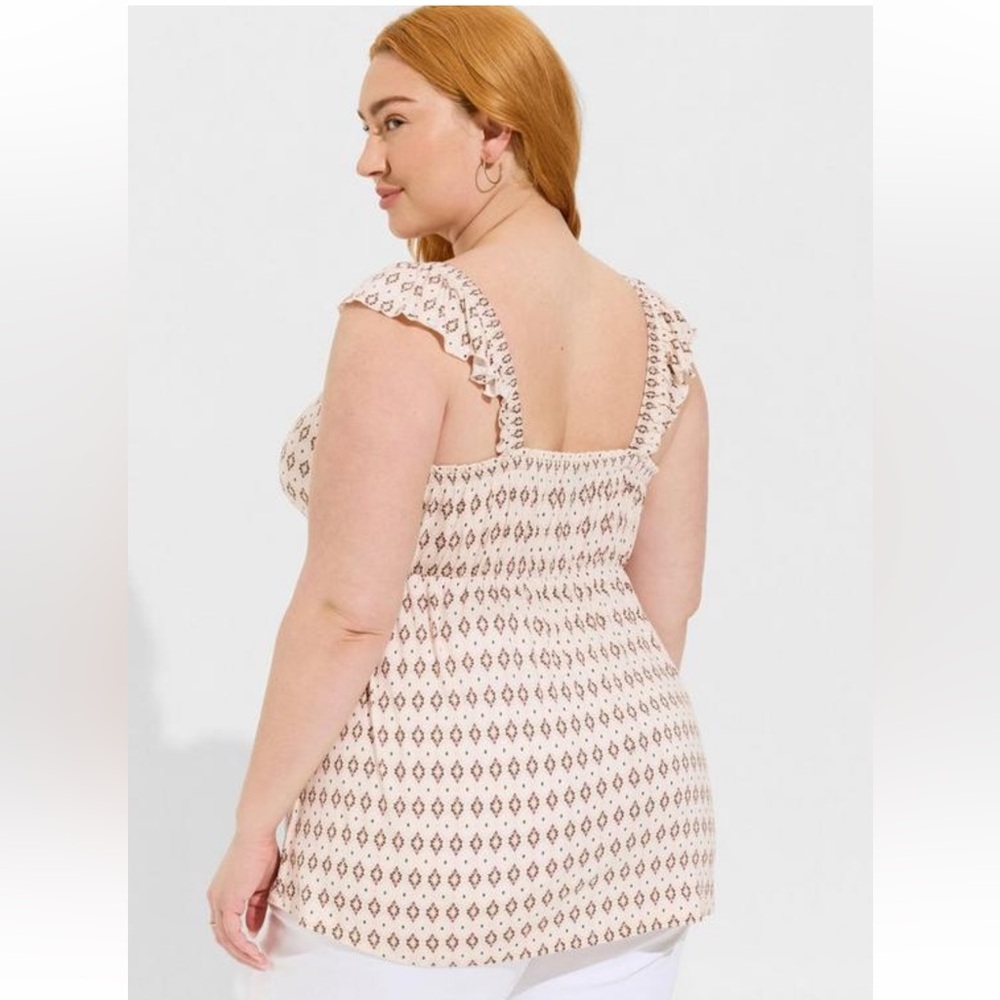 Babydoll Super Soft Slub Ruffle Shoulder Tank - Picture 5 of 7